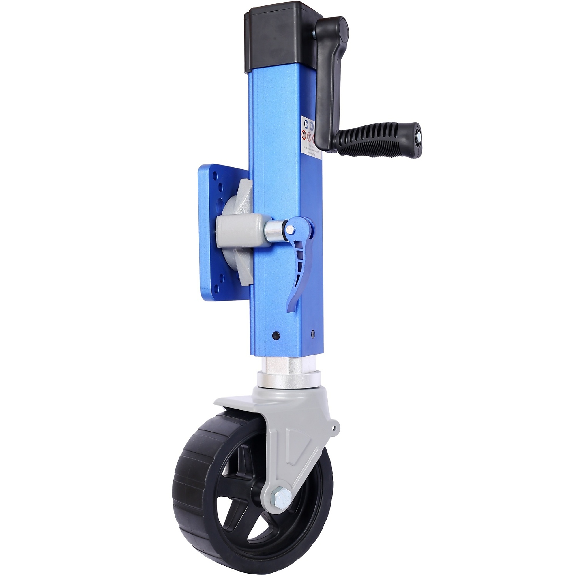 BlackTeck Heavy-Duty Aluminum Trailer Jack — 1800-Lb. Capacity, Bolt-On, Fits 3in. x 5in. Trailer Tongue, Blue, Model# N2-67478
